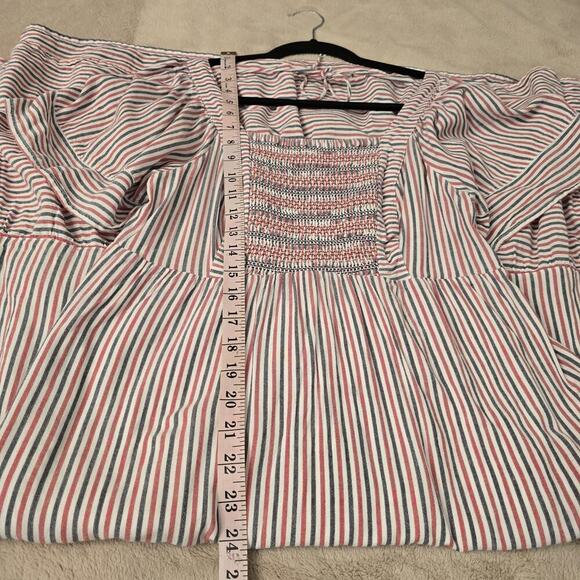 Old Navy Fit & Flare Striped Midi Dress S Short-Sleeve Tie-Back Pockets Sundress - Picture 9 of 12